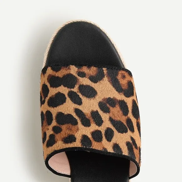 🆕 {J. CREW} Leopard Calf-Hair Wedge Heel Sandals