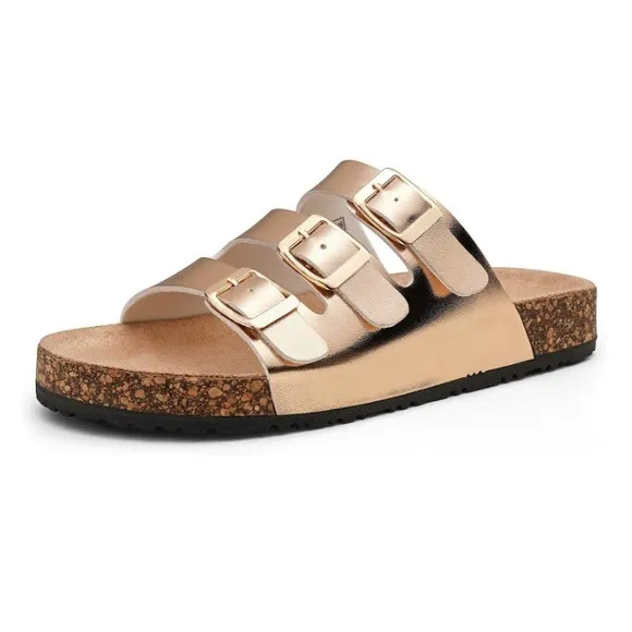 🚫 JEOSSY MILAN Three Buckles with Cork Footbed Slides