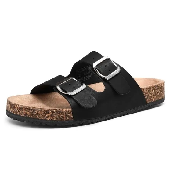 🚫 JEOSSY MILAN Two Buckles and Cork Footbed Slides