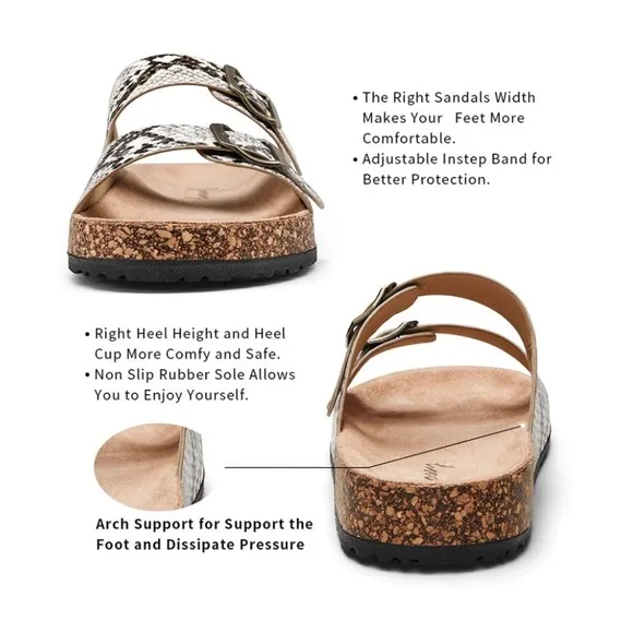 🚫 JEOSSY MILAN Two Buckles with Cork Footbed Slides
