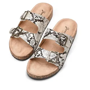 🚫 JEOSSY MILAN Two Buckles with Cork Footbed Slides