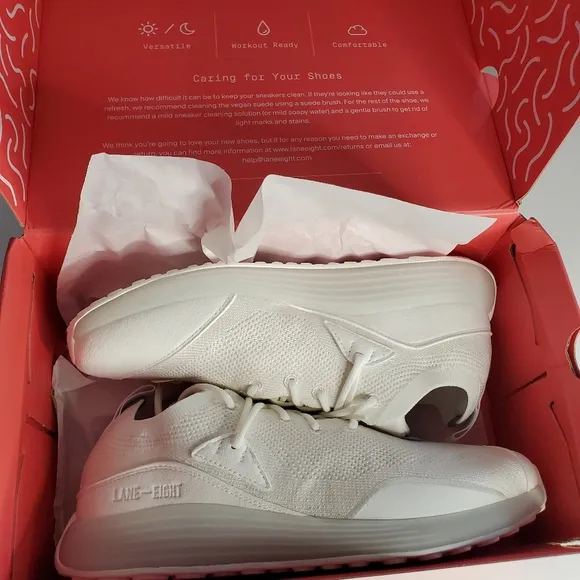 🆕 LANE EIGHT MEN'S 8 HITT TRAINERS ARTIC WHITE AE2001 ATHLETIC SHOES