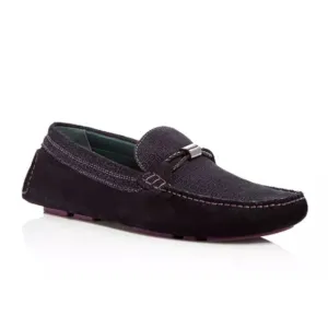 🇪🇸 New Ted Baker London Carlsun 2 Driving Loafers | Suede Geo-Print Blue 13