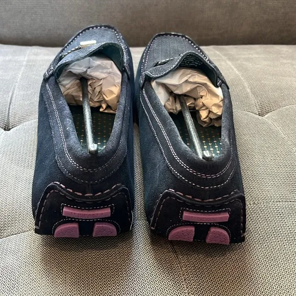 🇪🇸 New Ted Baker London Carlsun 2 Driving Loafers | Suede Geo-Print Blue 13