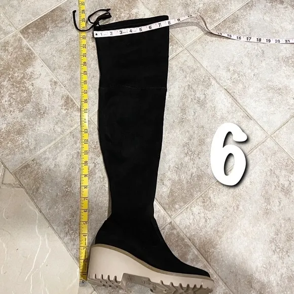 🆕 Nicole Miller Bass over the knee faux suede stretch tall black boots