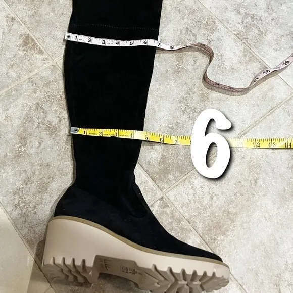 🆕 Nicole Miller Bass over the knee faux suede stretch tall black boots