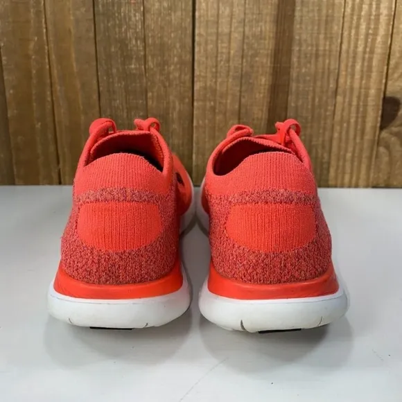 ❤️ Nike Free 4.0 Fly Knit Sneakers Orange Black Size 8 1/2