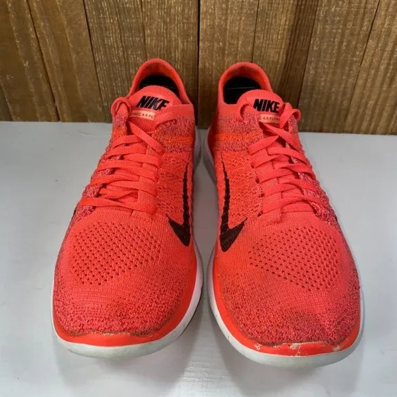 ❤️ Nike Free 4.0 Fly Knit Sneakers Orange Black Size 8 1/2
