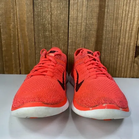❤️ Nike Free 4.0 Fly Knit Sneakers Orange Black Size 8 1/2