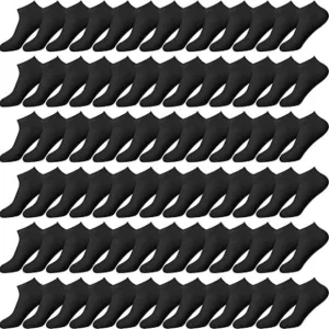 100 Pairs Low Cut Ankle Socks Bulk for Women Men Cotton Socks Breathable No Show