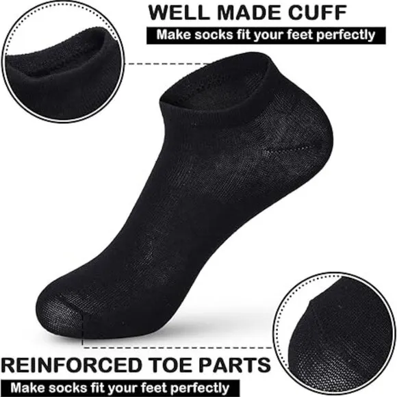 100 Pairs Low Cut Ankle Socks Bulk for Women Men Cotton Socks Breathable No Show