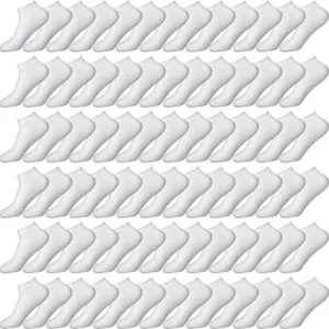 100 Pairs Low Cut Ankle Socks Bulk for Women Men Cotton Socks Breathable No Show