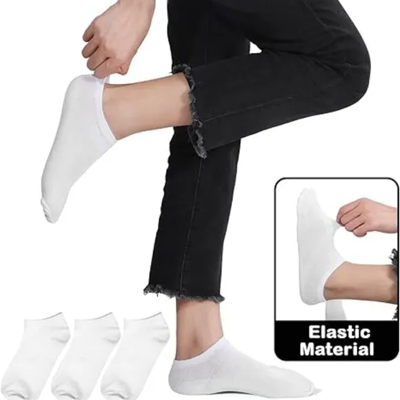 100 Pairs Low Cut Ankle Socks Bulk for Women Men Cotton Socks Breathable No Show
