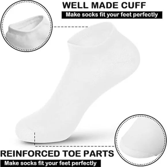 100 Pairs Low Cut Ankle Socks Bulk for Women Men Cotton Socks Breathable No Show