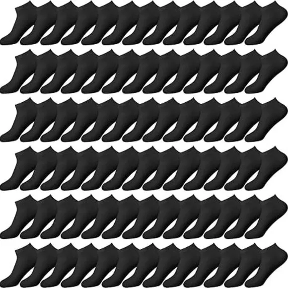 100 Pairs Low Cut Ankle Socks Bulk for Women Men Cotton Socks Breathable No Show