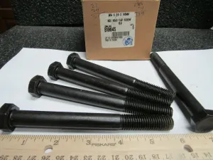 (5) M14-2.00 x 140 MM Coarse DIN 931 Class 10.9 Cap Screw (Bolt) Black (184282953124-BT38)
