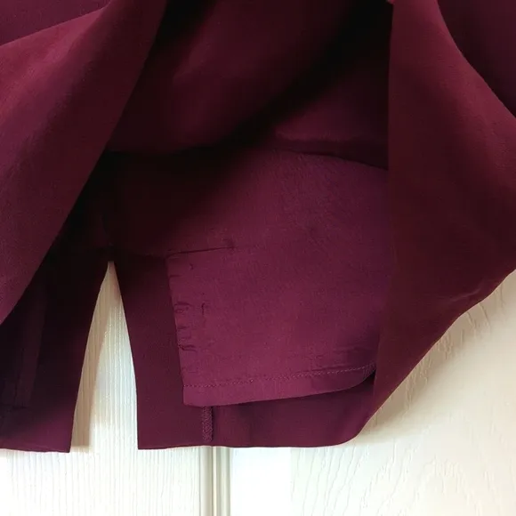 90's Vintage 100% Silk High Waisted Back Slit A-Line Mini Skirt Plum Purple 4P