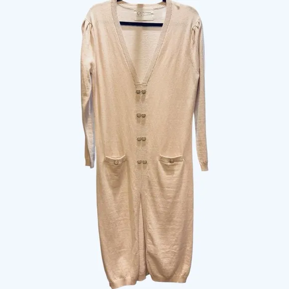 A. Putnam Enza Washable Cashmere Pale Pink Midi Lightweight Sweater Dress Small
