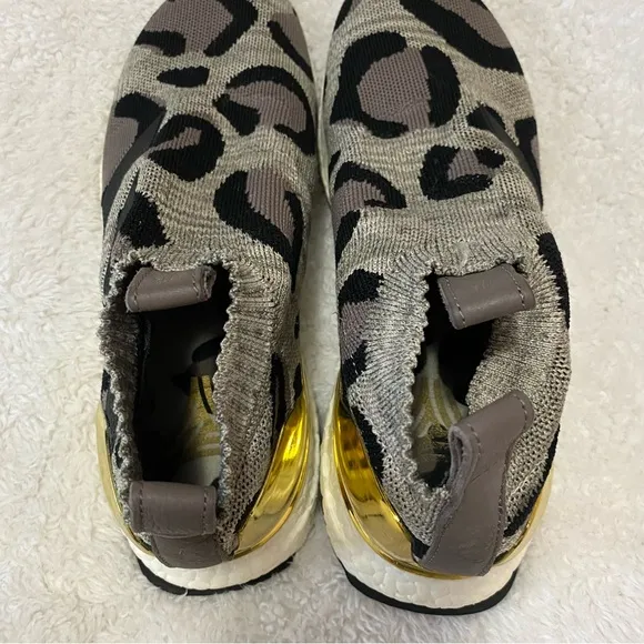 Adidas Ace 16 UltraBoost leopard animal print with gold detail running sneakers