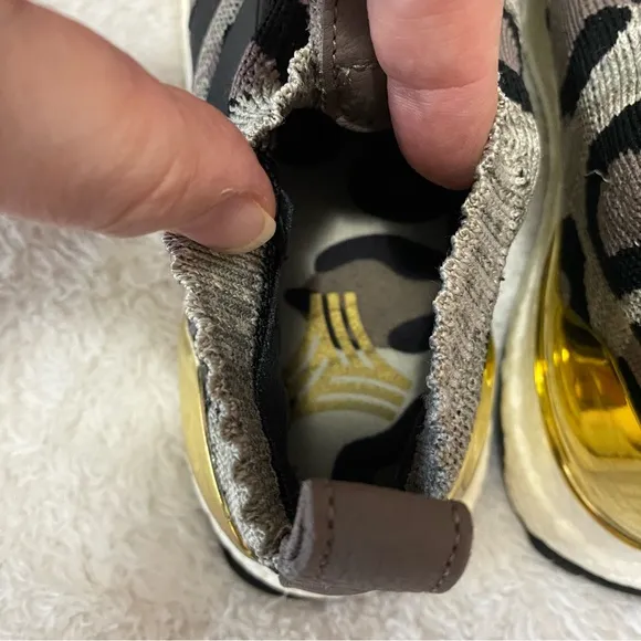Adidas Ace 16 UltraBoost leopard animal print with gold detail running sneakers
