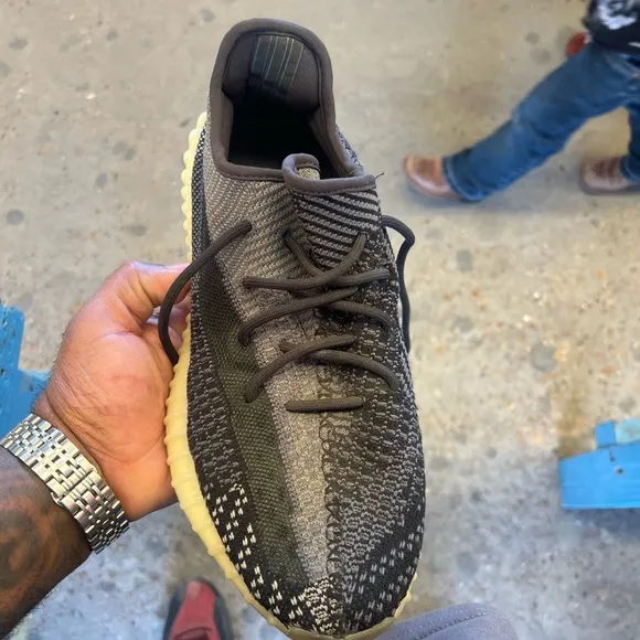 Adidas Black and Gray Sneakers with Textured Knit Upper