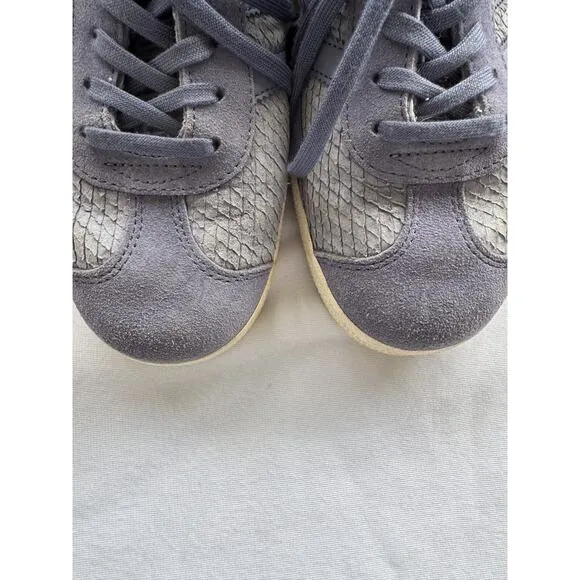 Adidas Blue/Gray Snakeskin Suede Gazelle Originals Size 8 1/2