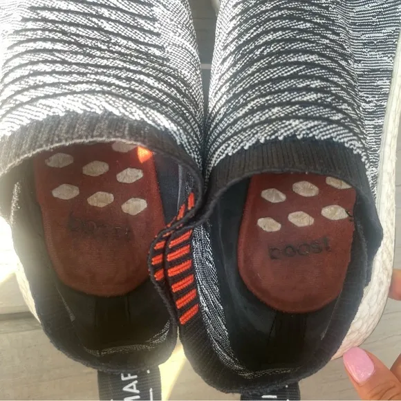Adidas Boost NMD CS2 PK Gray Glitch Primeknit Sneakers size 9