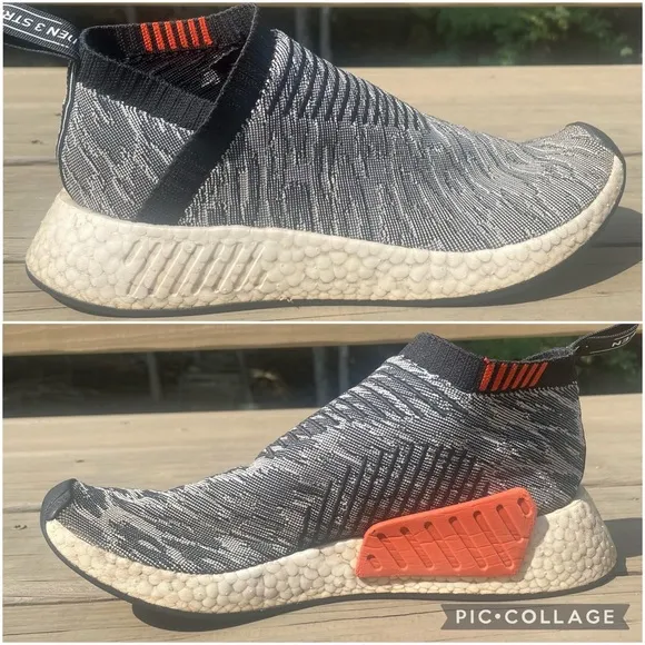 Adidas Boost NMD CS2 PK Gray Glitch Primeknit Sneakers size 9