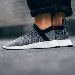 Adidas Boost NMD CS2 PK Gray Glitch Primeknit Sneakers size 9