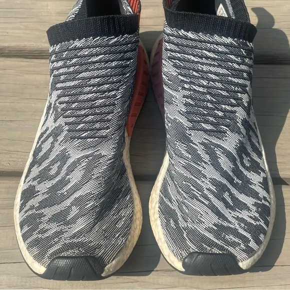 Adidas Boost NMD CS2 PK Gray Glitch Primeknit Sneakers size 9