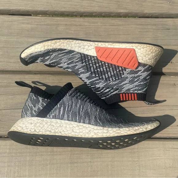 Adidas Boost NMD CS2 PK Gray Glitch Primeknit Sneakers size 9
