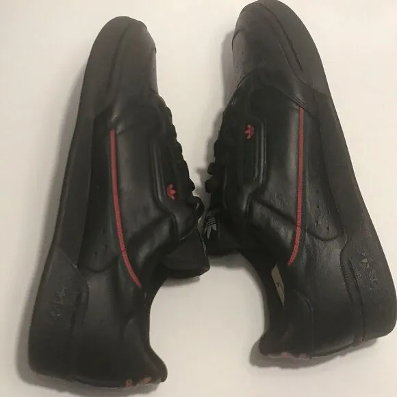 Adidas Continental 80 Mens Size 12 Trainers Shoes Black Leather Scarlet Green