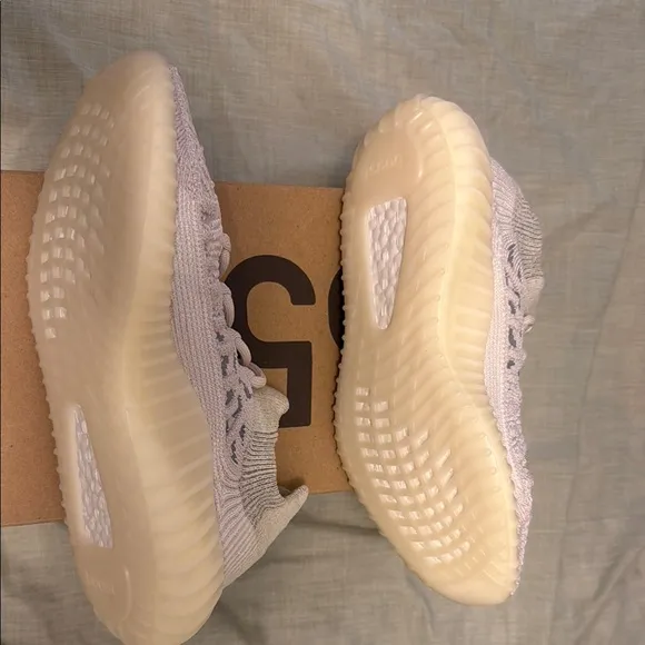 Adidas Cream Sneakers with Knit Upper and Boost Cushioning