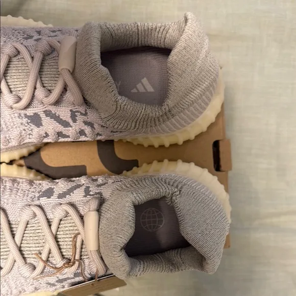 Adidas Cream Sneakers with Knit Upper and Boost Cushioning