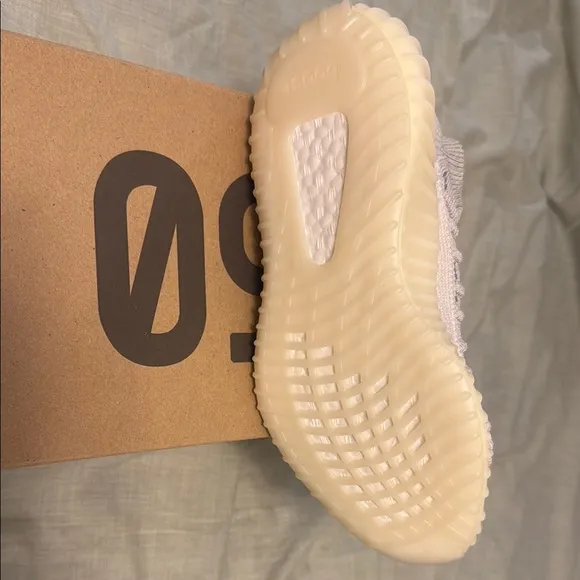 Adidas Cream Sneakers with Knit Upper and Boost Cushioning