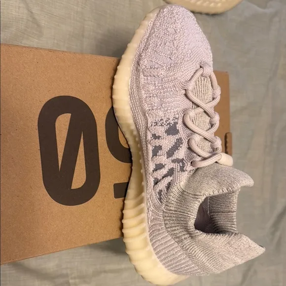 Adidas Cream Sneakers with Knit Upper and Boost Cushioning