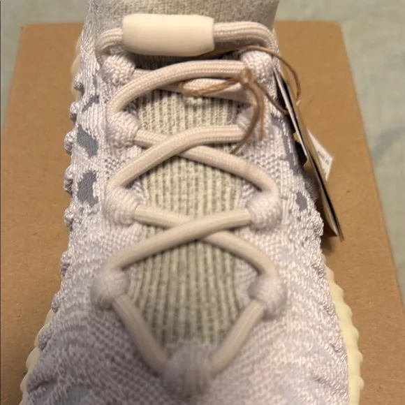 Adidas Cream Sneakers with Knit Upper and Boost Cushioning