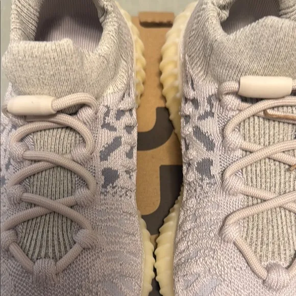 Adidas Cream Sneakers with Knit Upper and Boost Cushioning