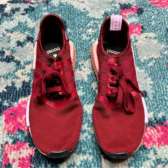 Adidas NMD R1 Low-Top Sneakers in Burgundy