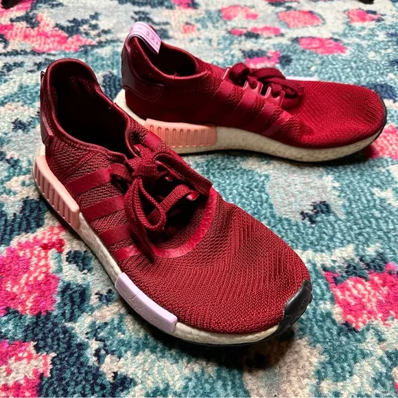 Adidas NMD R1 Low-Top Sneakers in Burgundy