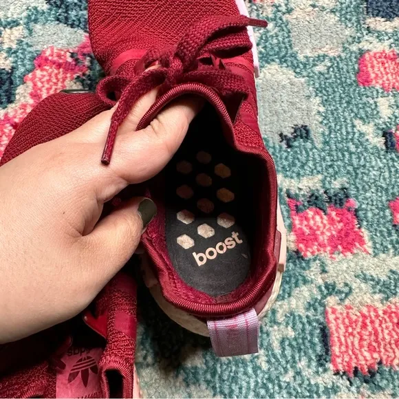 Adidas NMD R1 Low-Top Sneakers in Burgundy