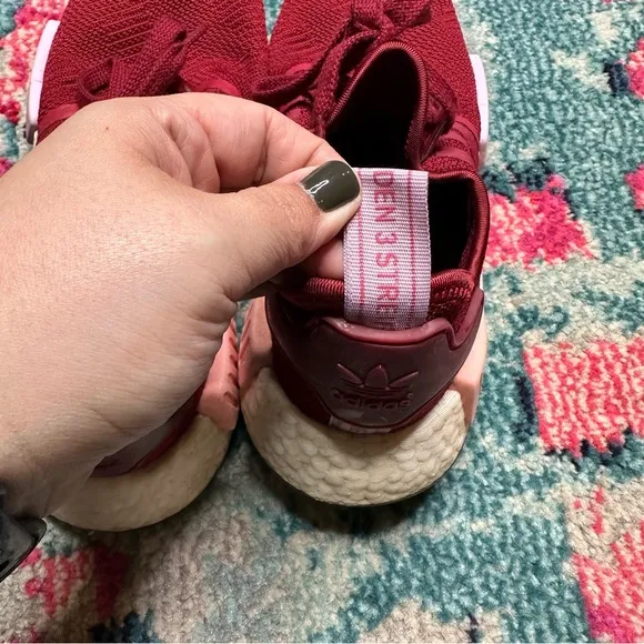 Adidas NMD R1 Low-Top Sneakers in Burgundy