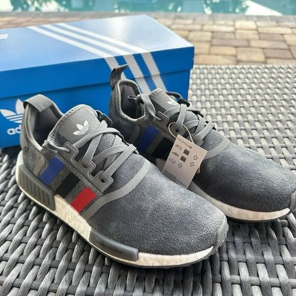 Adidas NMD_R1 Grey Scarlet Blue Men's Athletic Shoes FZ5708