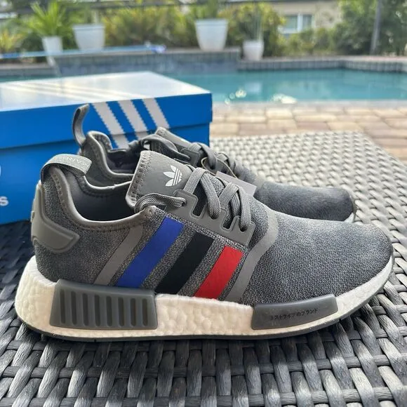 Adidas NMD_R1 Grey Scarlet Blue Men's Athletic Shoes FZ5708