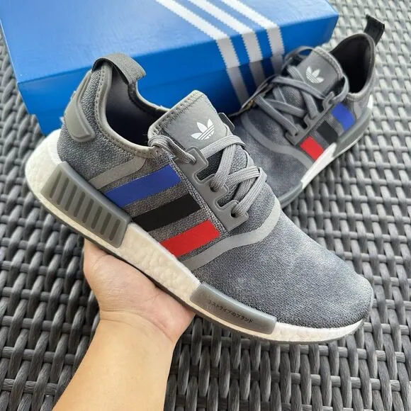 Adidas NMD_R1 Grey Scarlet Blue Men's Athletic Shoes FZ5708