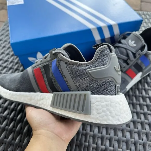 Adidas NMD_R1 Grey Scarlet Blue Men's Athletic Shoes FZ5708