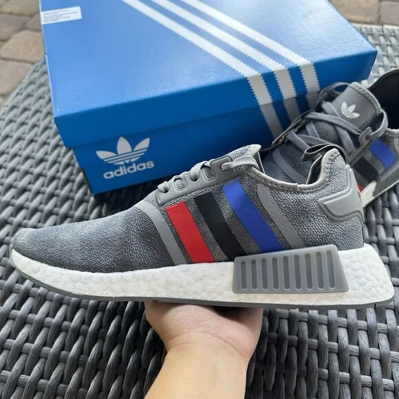 Adidas NMD_R1 Grey Scarlet Blue Men's Athletic Shoes FZ5708