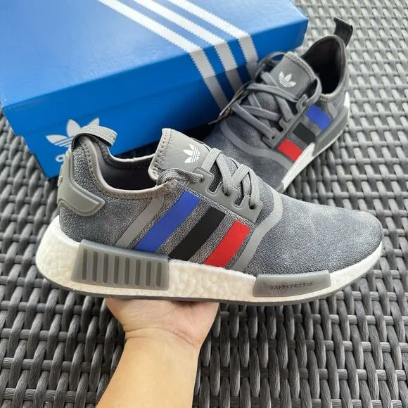 Adidas NMD_R1 Grey Scarlet Blue Men's Athletic Shoes FZ5708