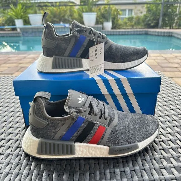 Adidas NMD_R1 Grey Scarlet Blue Men's Athletic Shoes FZ5708