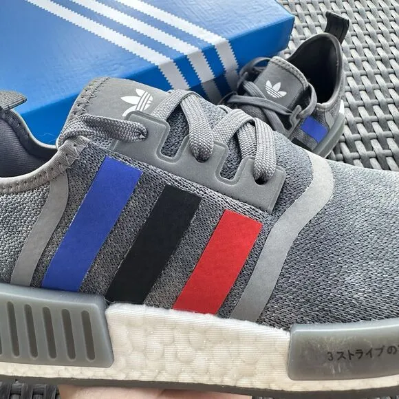 Adidas NMD_R1 Grey Scarlet Blue Men's Athletic Shoes FZ5708